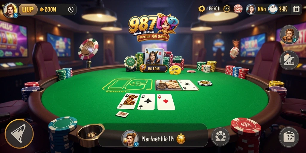 Tampilan gameplay Poker yang menarik dan realistis di 987UP.