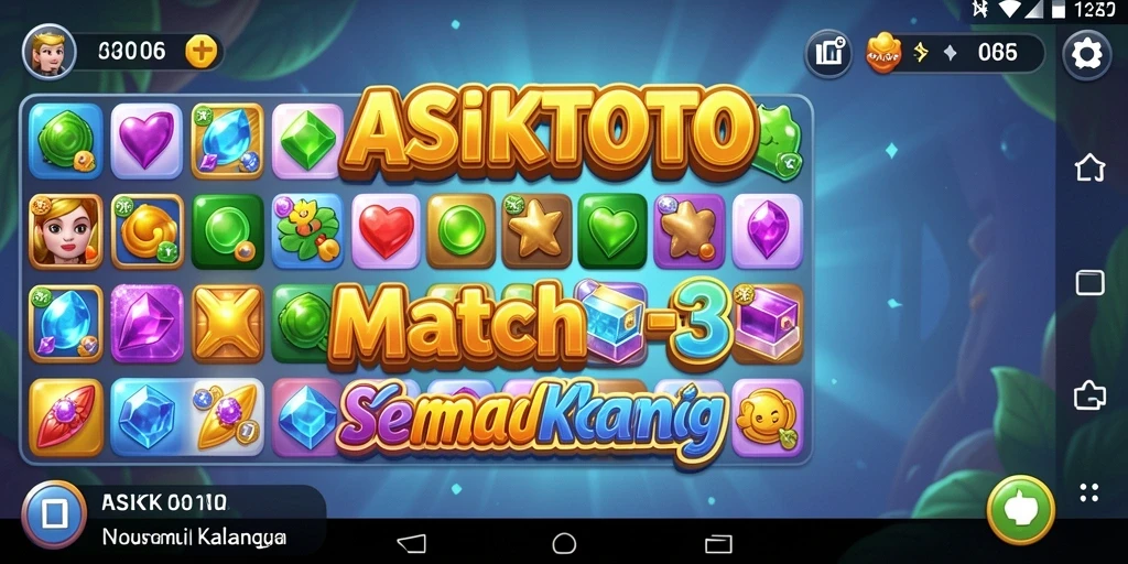 Screenshot ASIKTOTO menampilkan aksi seru mencocokkan simbol.